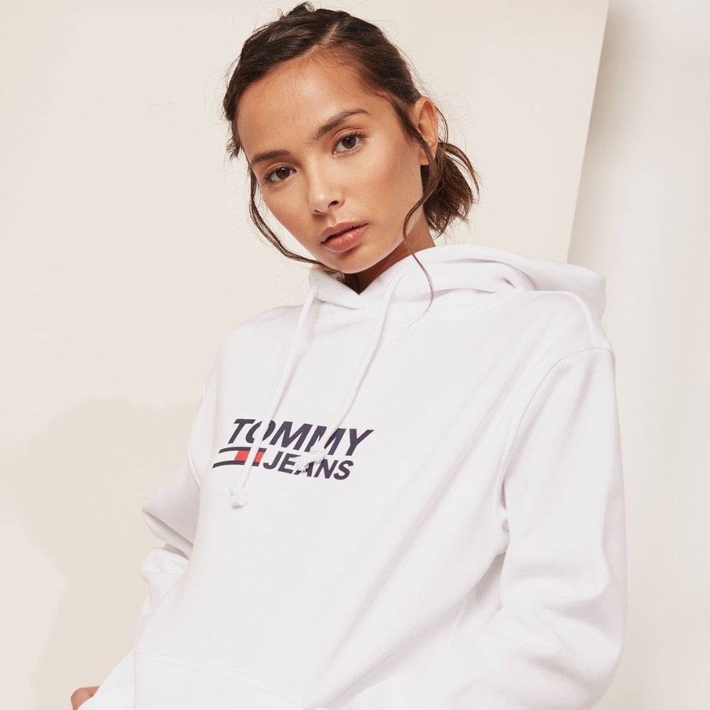 Tommy Jeans White Hoodie